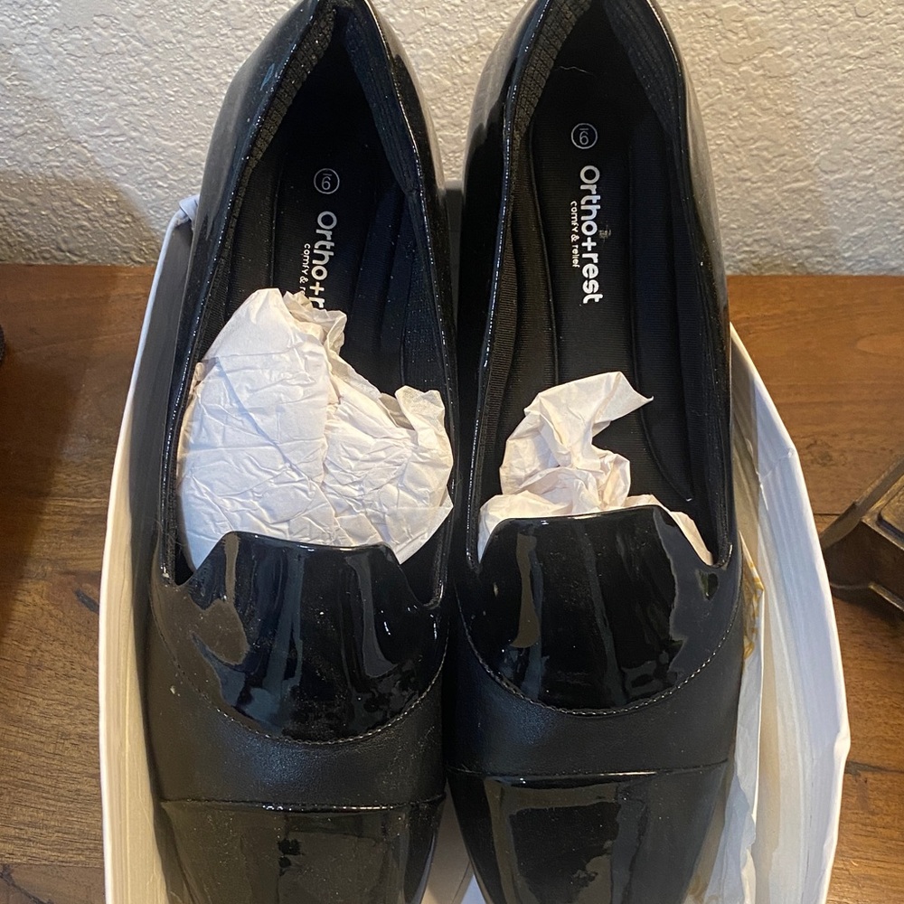 Black Patent Loafers for Women